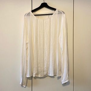 Semi-sheer top with lace detail